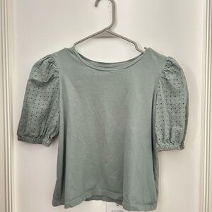 Gap Kids Puff Sleeve Top - Green